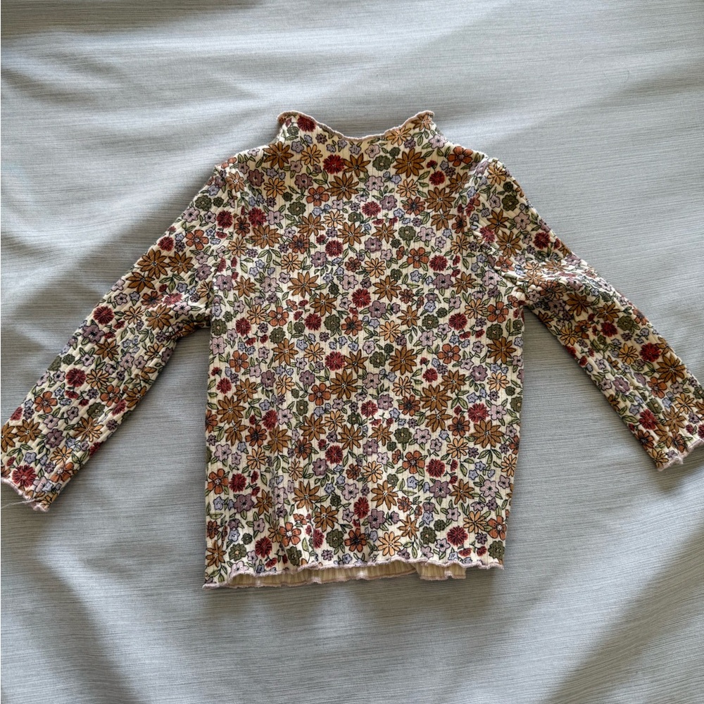 Little Co. By Lauren Conrad Toddler Girls Floral Mockneck Long Sleeve Top
